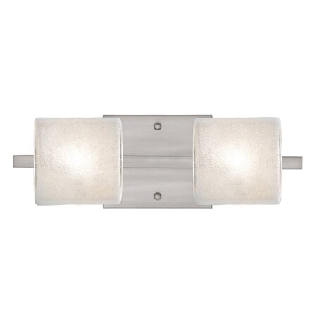 Besa Lighting Paolo Vanity, Glitter, Satin Nickel Finish, 2x5W LED 2WS-7873GL-LED-SN